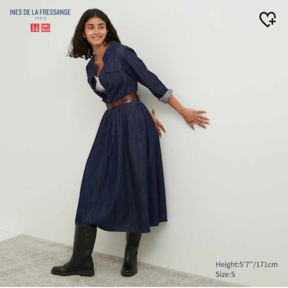 Ines de la Fressange dark denim dress